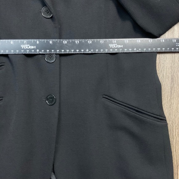 Vintage Lauren Ralph Lauren Blazer Jacket Womens 10 Black Wool Blend 3 Button - Picture 6 of 6